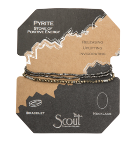 Scout Delicate Stone Bracelet/Necklace - Pyrite/Hematite