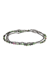 Scout Delicate Stone Bracelet/Necklace - Ruby  Zoisite/Hematite