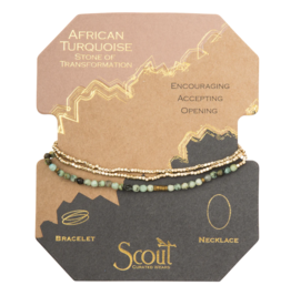 Scout Delicate Stone Bracelet/Necklace - African Turquoise/Gold