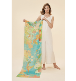 Powder Design Aqua Hummingbird Linen Scarf