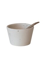 Stoneware Bowl with Mango Spoon