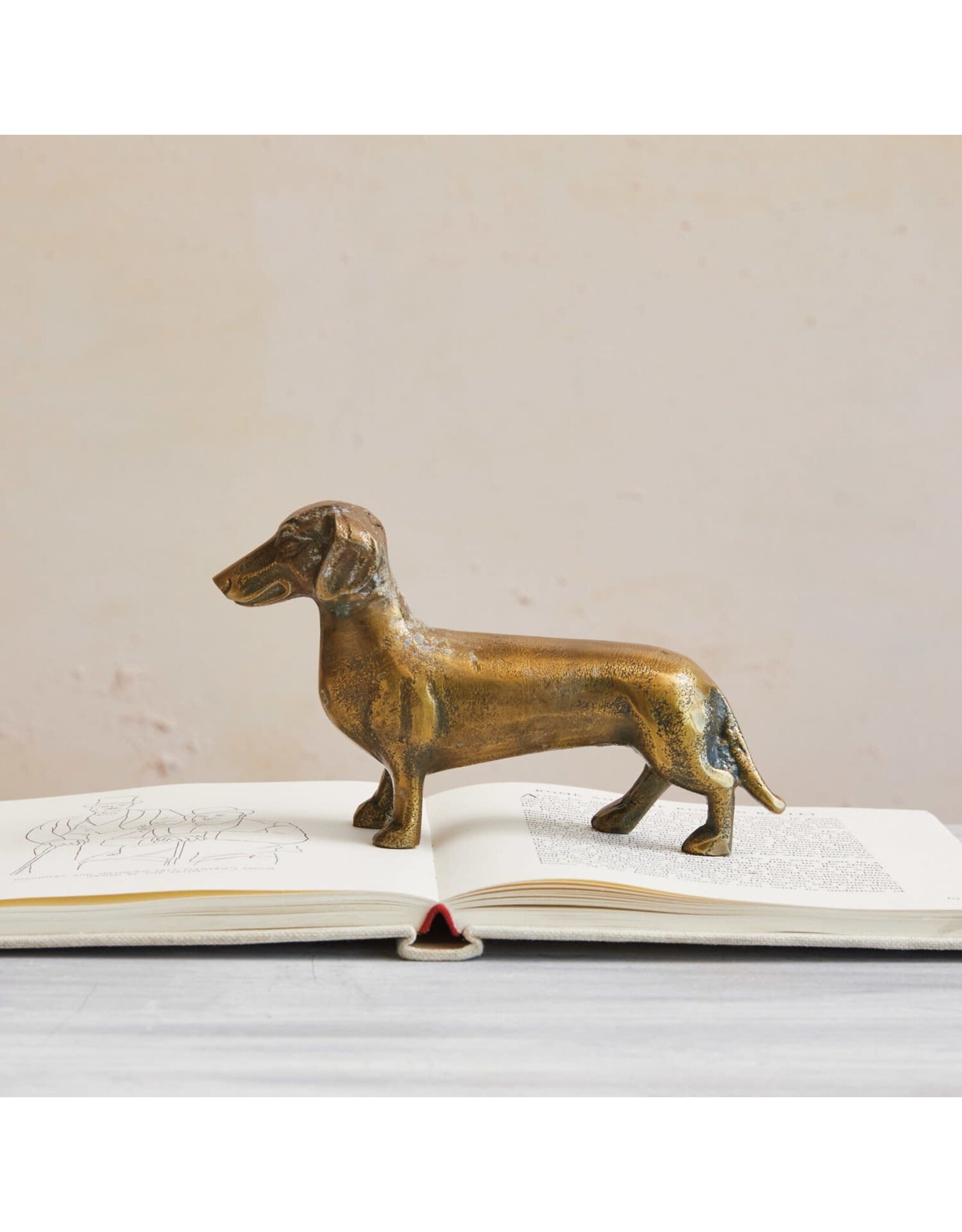 Aluminum Dachshund - Antique Brass