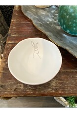 Round Stoneware Bowl w/Rabbit