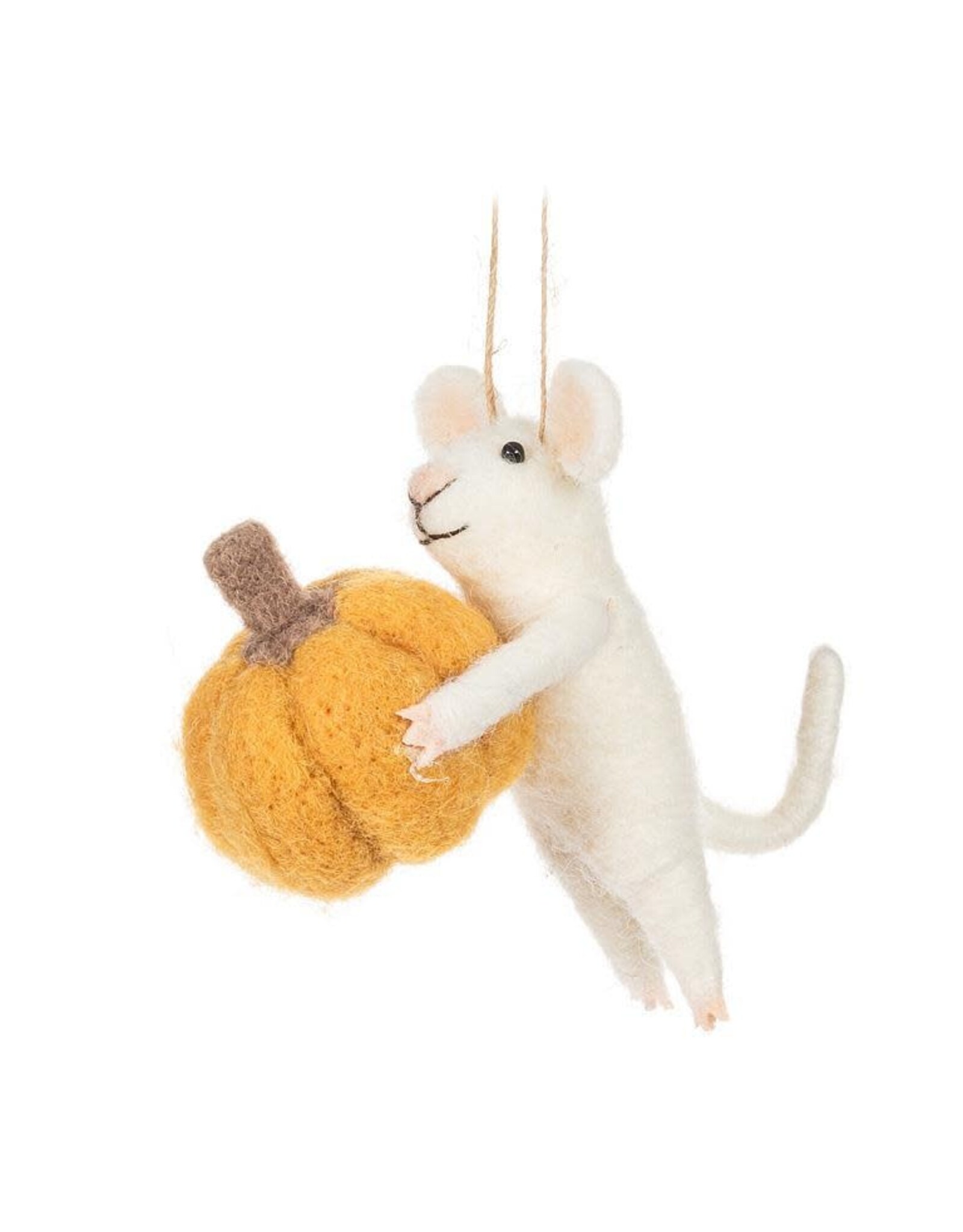 Mouse With Pumpkin Ornament