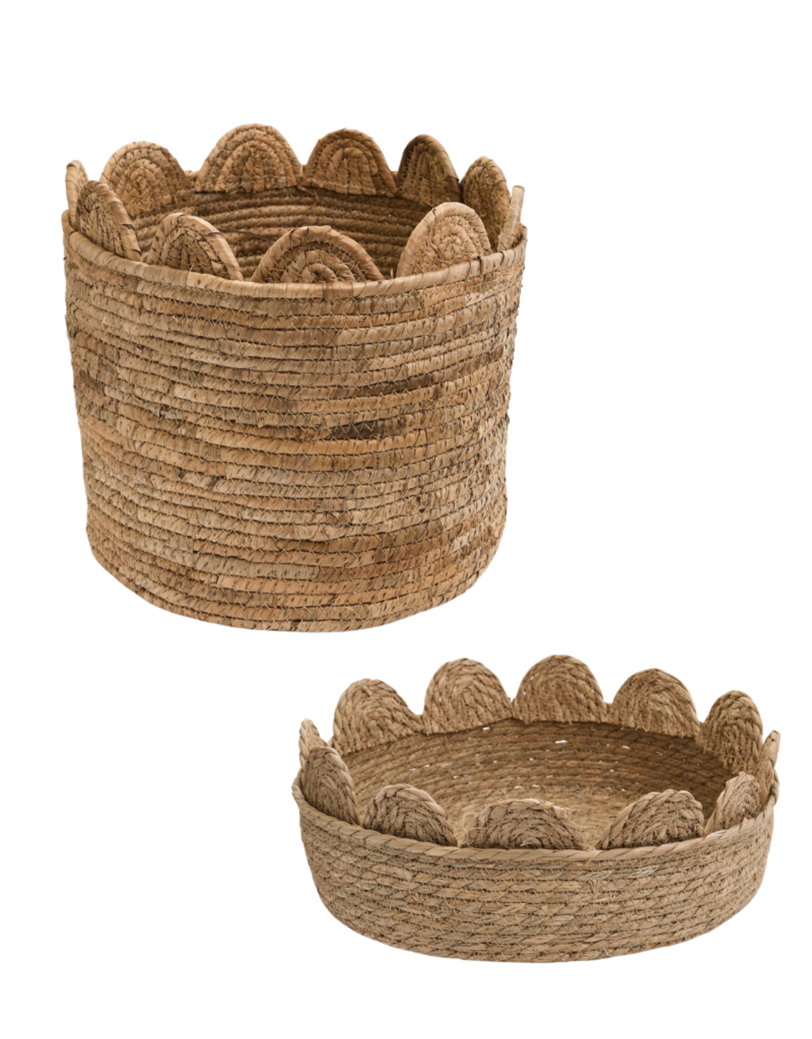 Scallop Rim Grass Basket