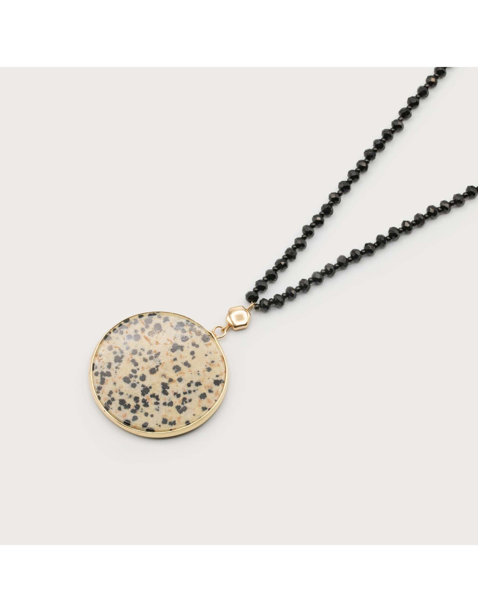 Long Natural Stone Pendant Necklace