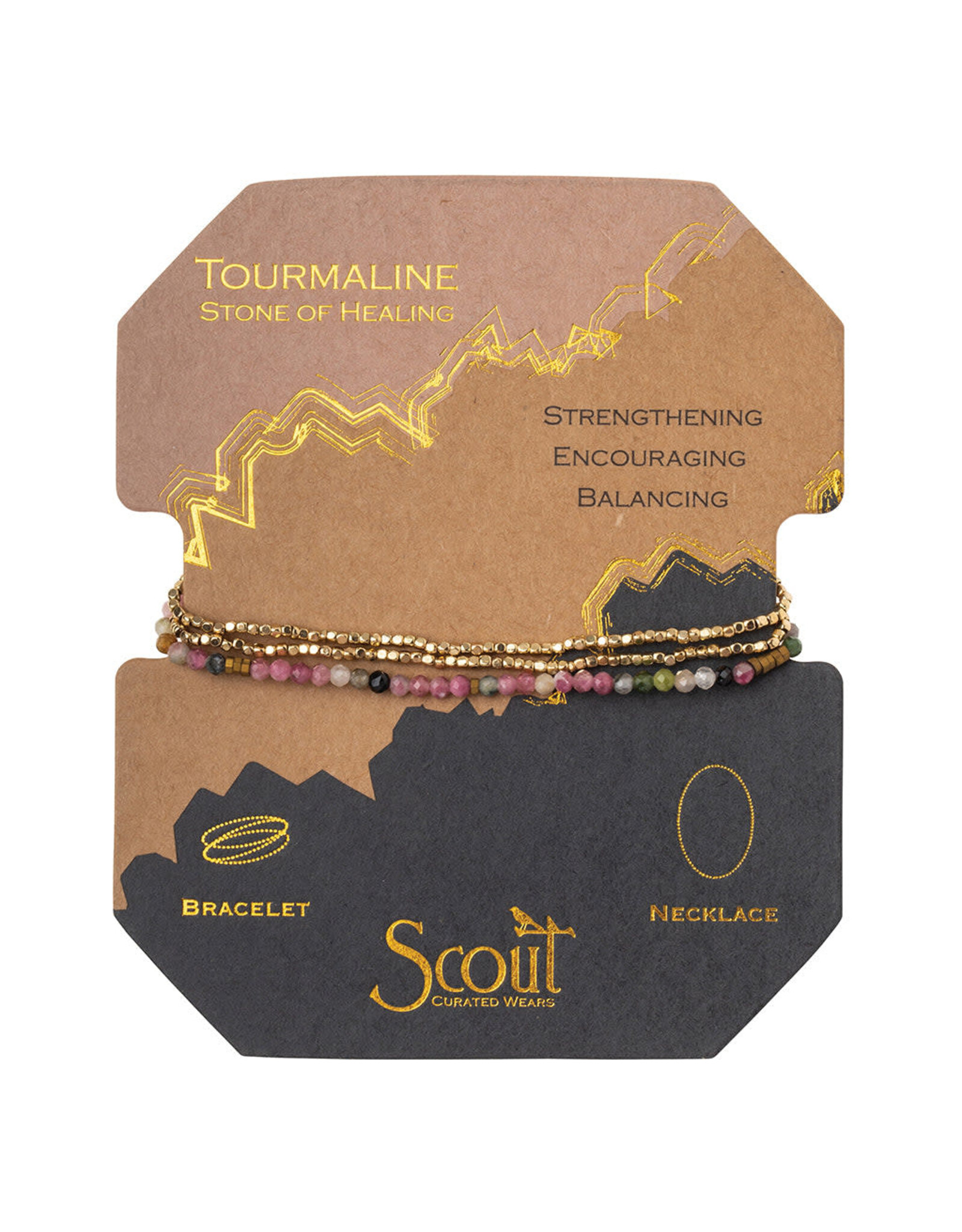 Scout Delicate Stone Bracelet/Necklace- Tourmaline/Gold