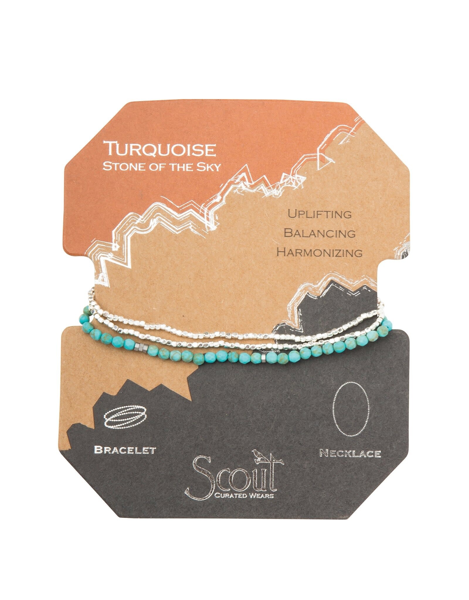 Scout Delicate Stone Bracelet/Necklace- Turquoise/Silver
