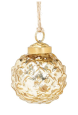 Gold Glass Emboss Ball Ornament