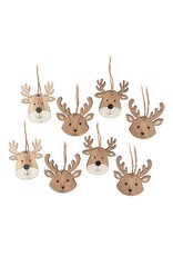 Deer Face Ornaments - Set of 8