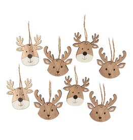 Deer Face Ornaments - Set of 8