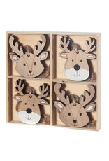 Deer Face Ornaments - Set of 8