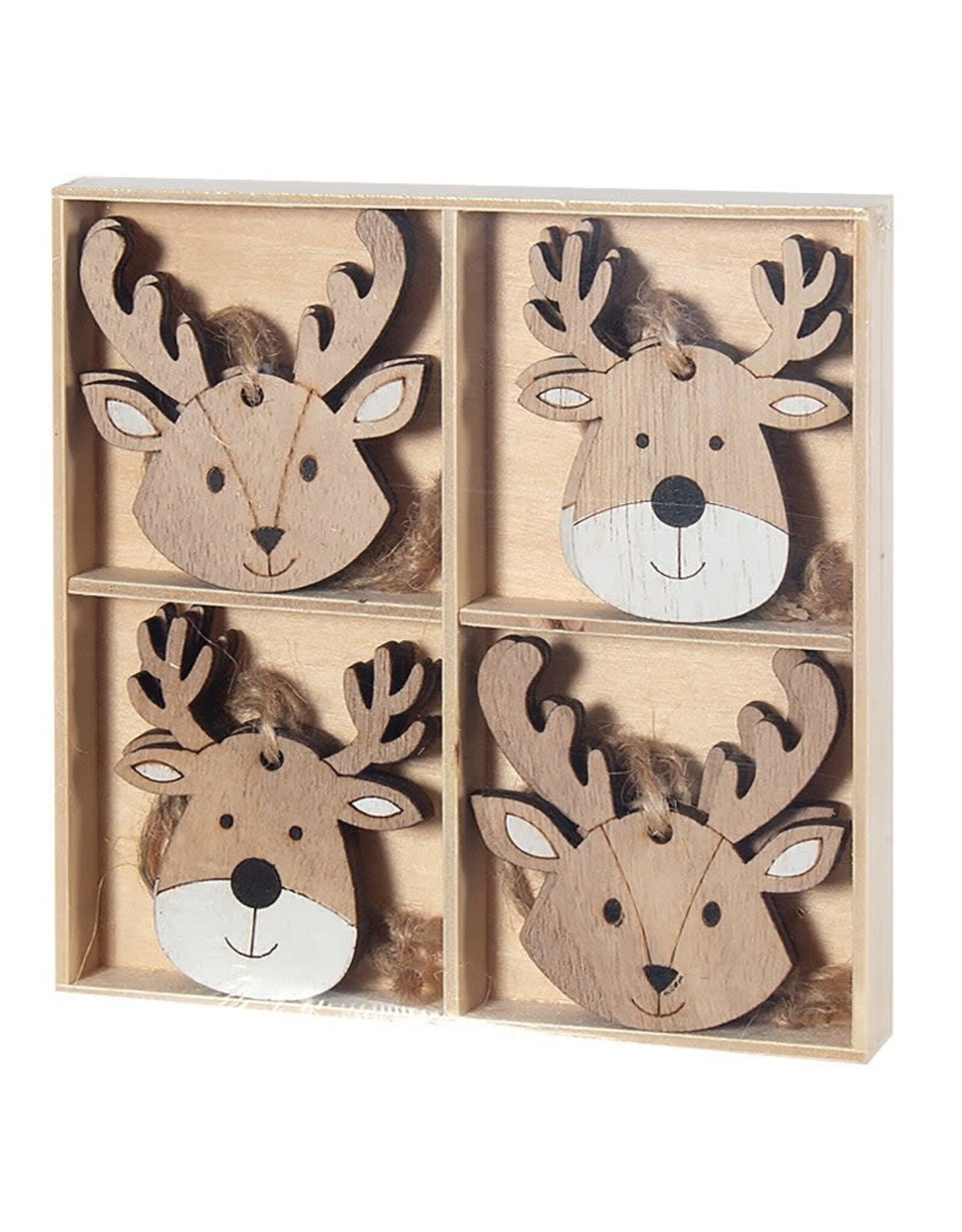 Deer Face Ornaments - Set of 8