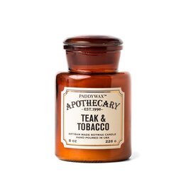 Teak & Tobacco - Amber Glass Apothecary Candle