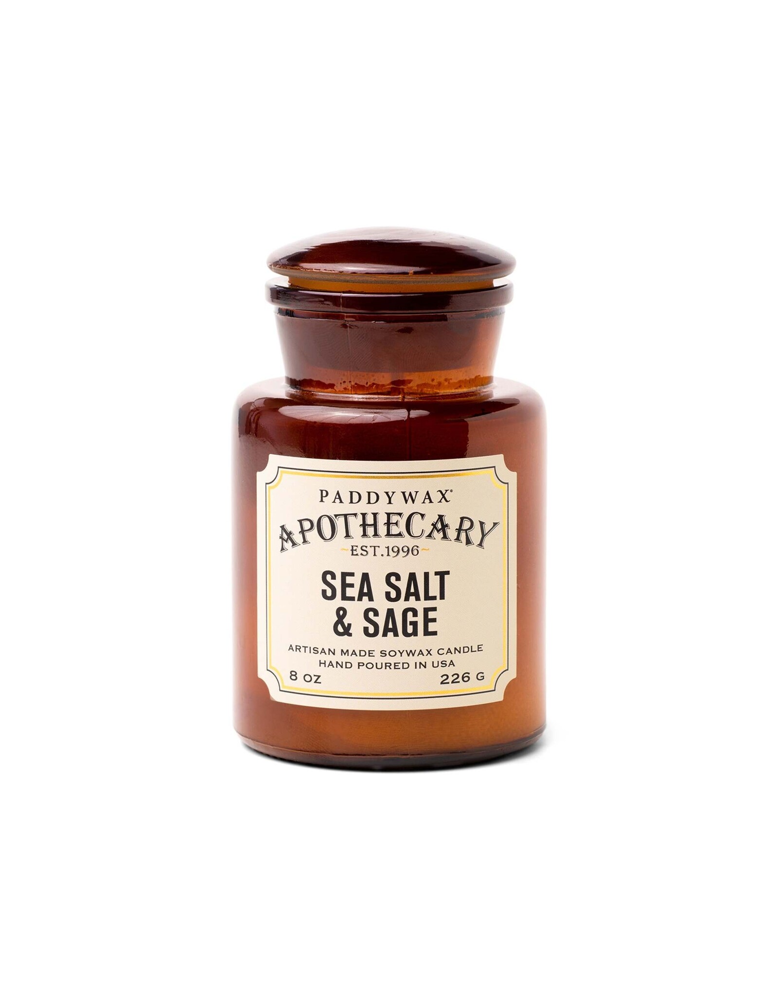 Sea Salt & Sage - Amber Glass Apothecary Candle