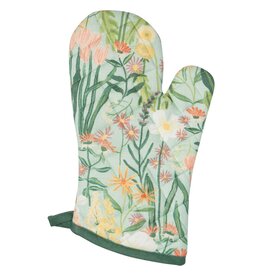 Bees & Blooms Spruce Oven Mitts - Set of 2