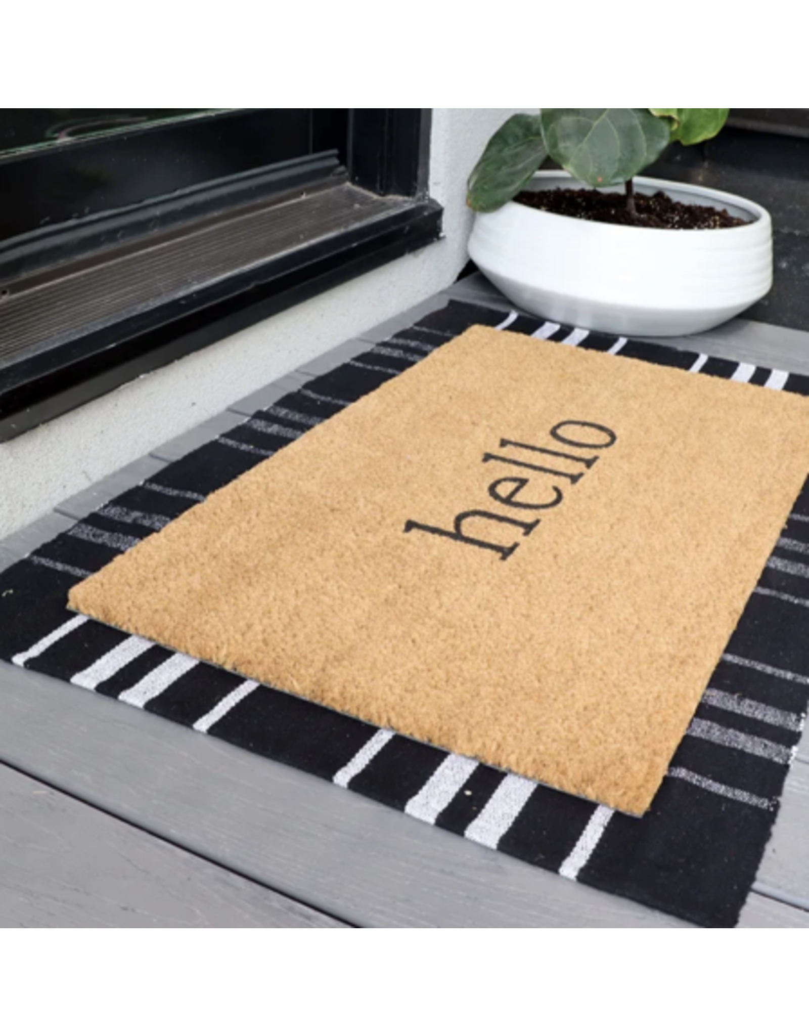 Hello Layered Doormat - Set of 2
