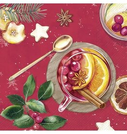 Cocktail Napkin - Mulled Wine-Red