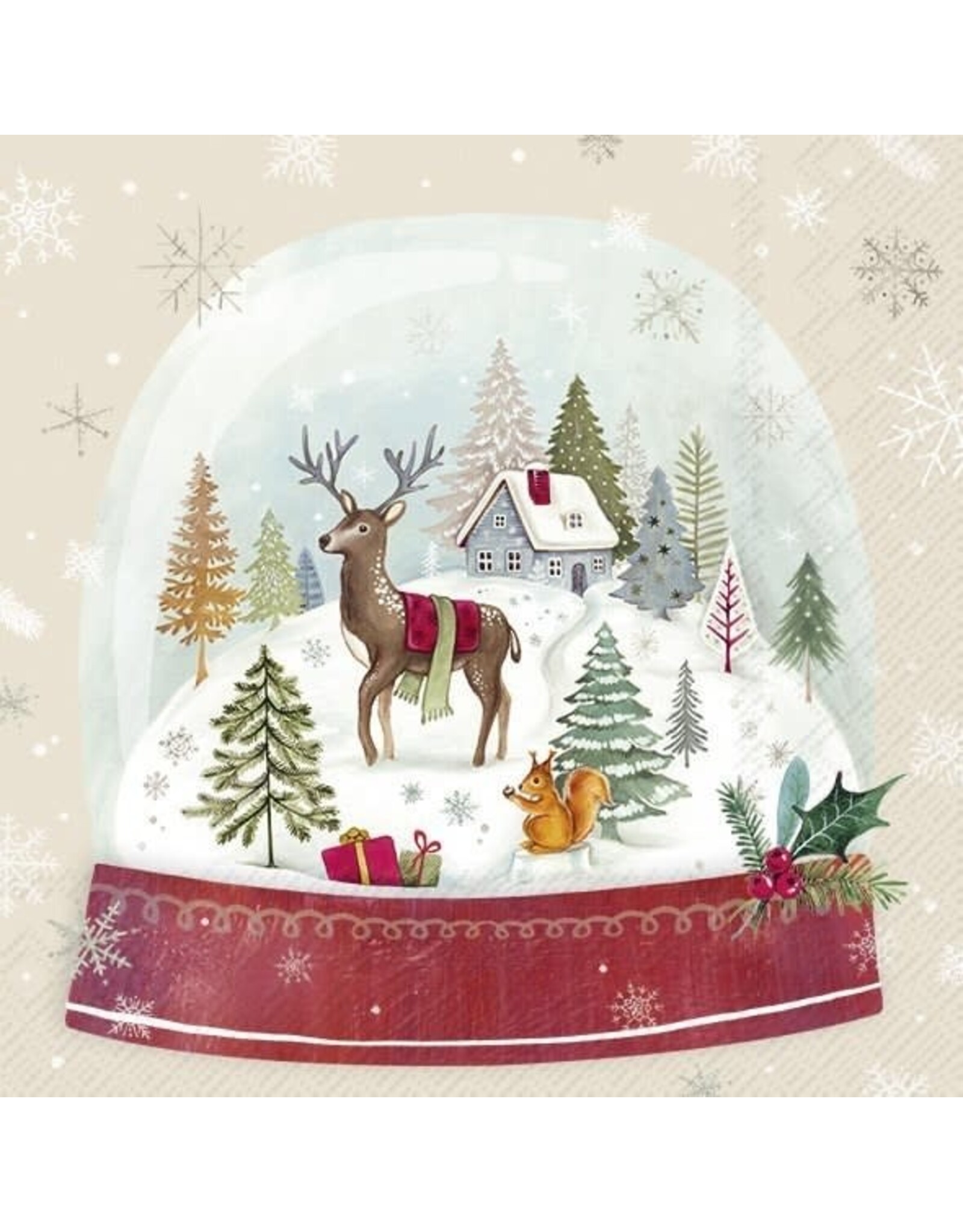 Cocktail Napkin - Snow Globe Cream