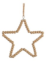 Gold Wooden Bead Star - 5"