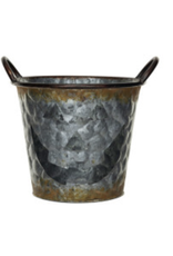 Decorative Galvanized Metal Buckets - Jack O Lantern-S