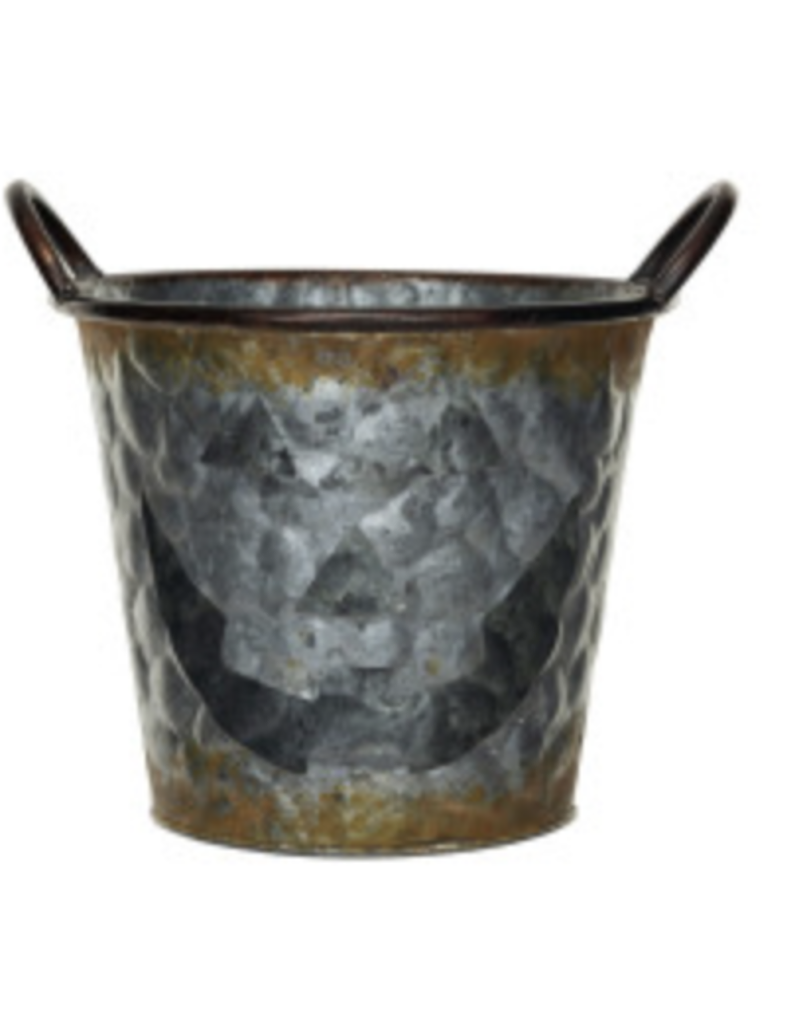 Decorative Galvanized Metal Buckets - Jack O Lantern-S