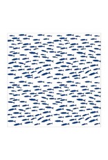 Blue /White Fish Shoal Luncheon Paper Napkin