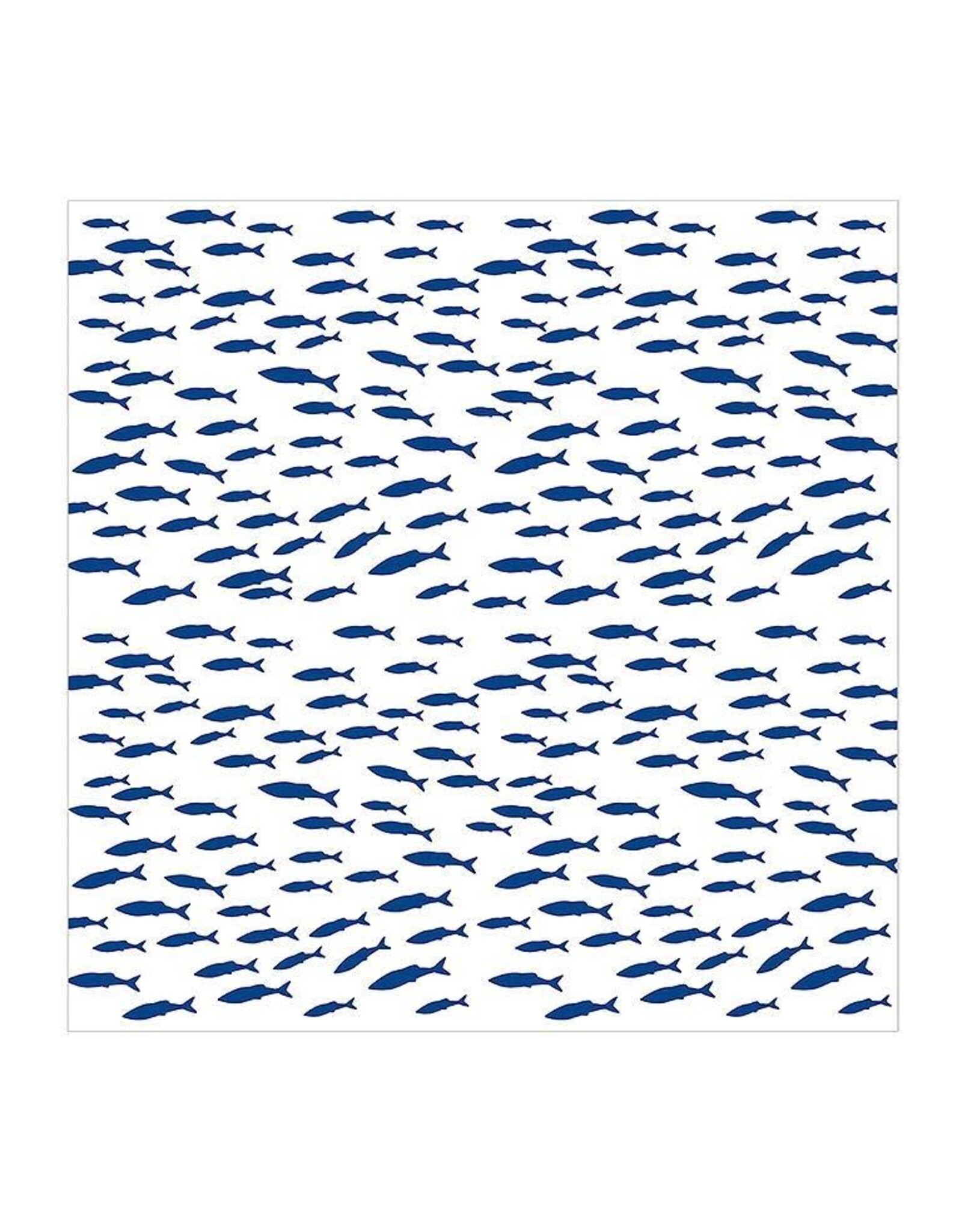 Blue /White Fish Shoal Luncheon Paper Napkin