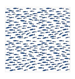 Blue /White Fish Shoal Luncheon Paper Napkin