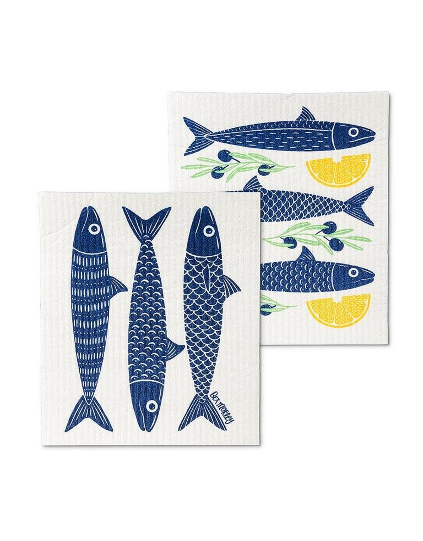 Fish And Lemons Swedish Dishcloths S/2
