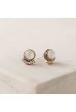 Mimosa Post Earrings - White