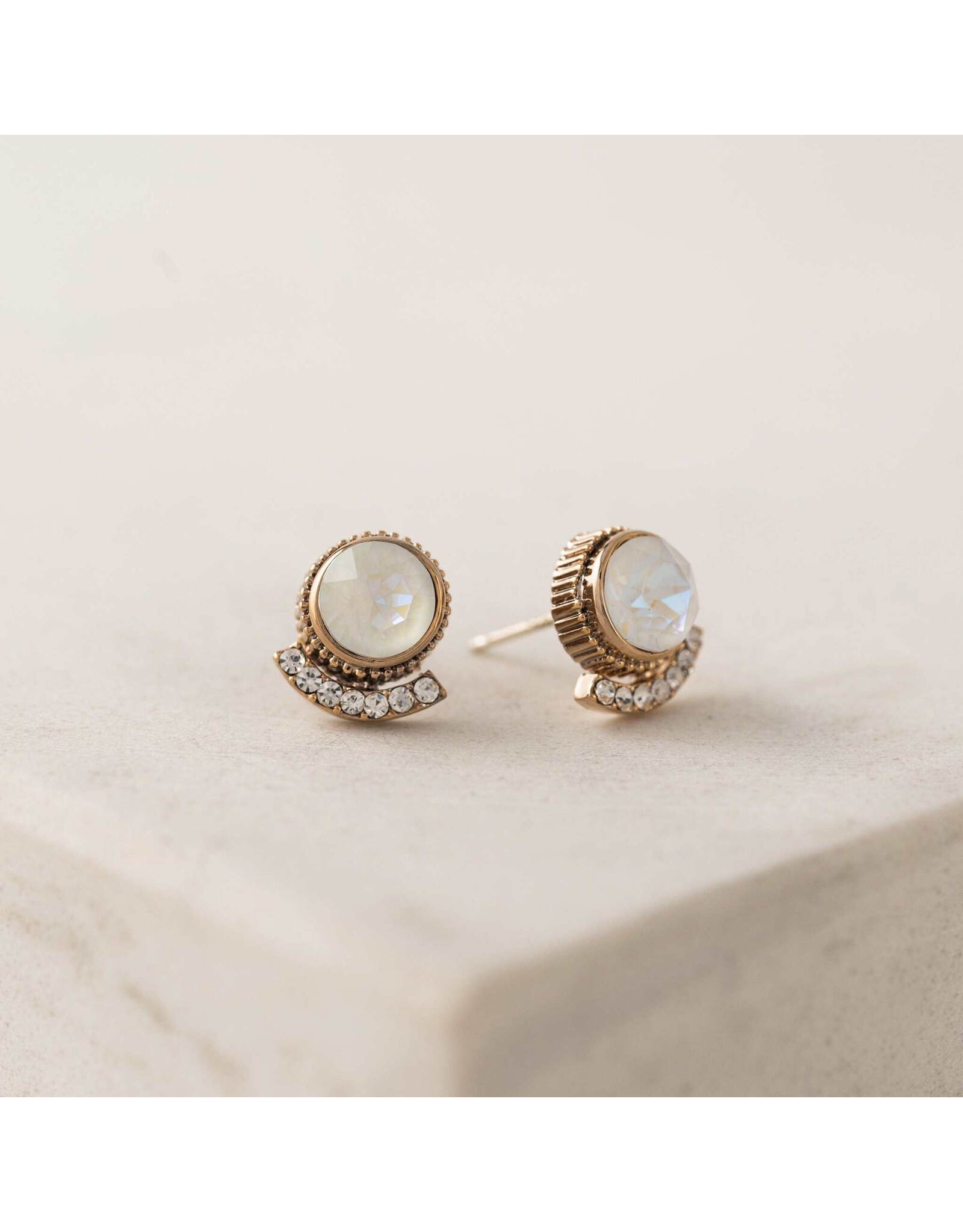 Mimosa Post Earrings - White