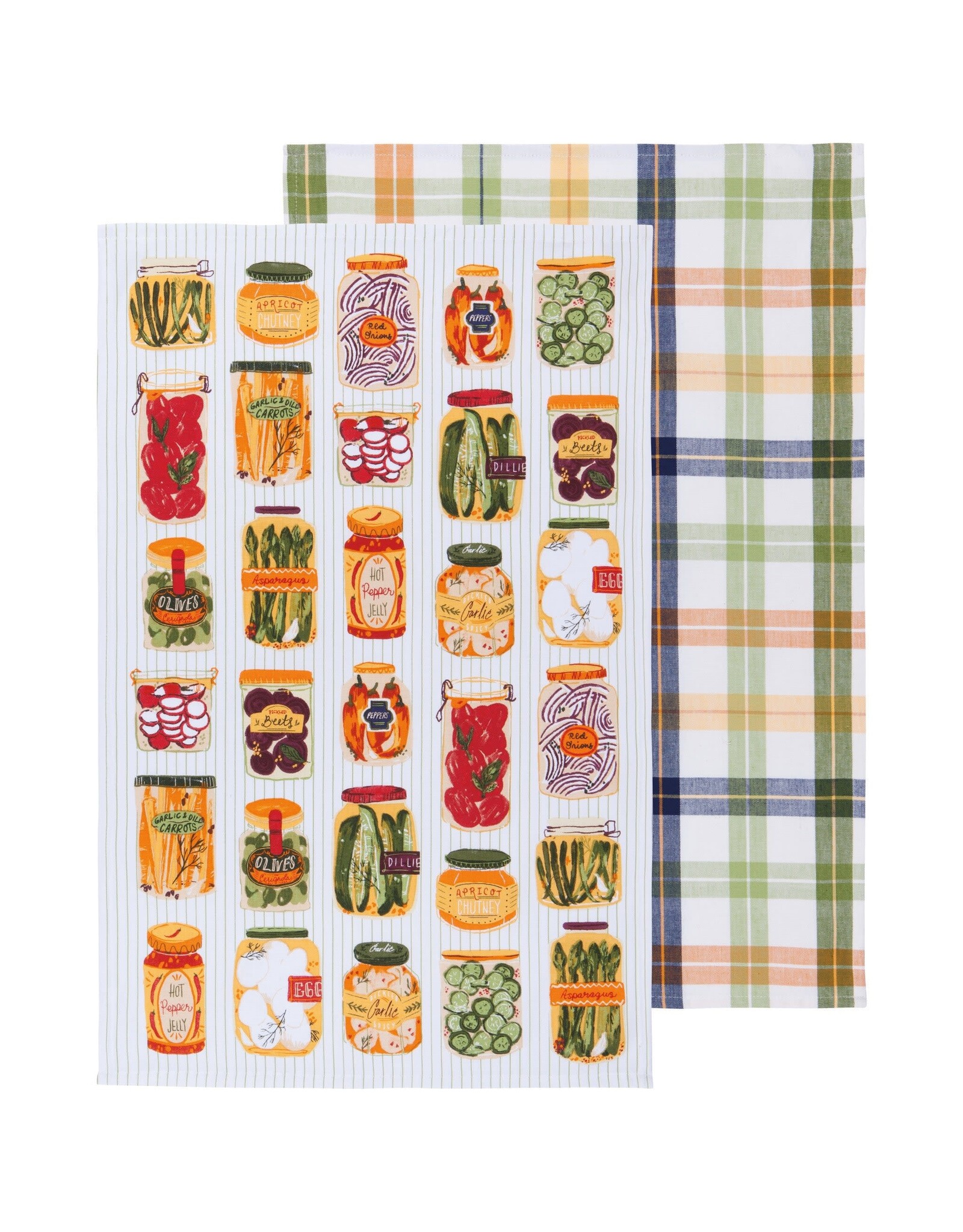 Pickling Printed Dishtowels - Set of 2
