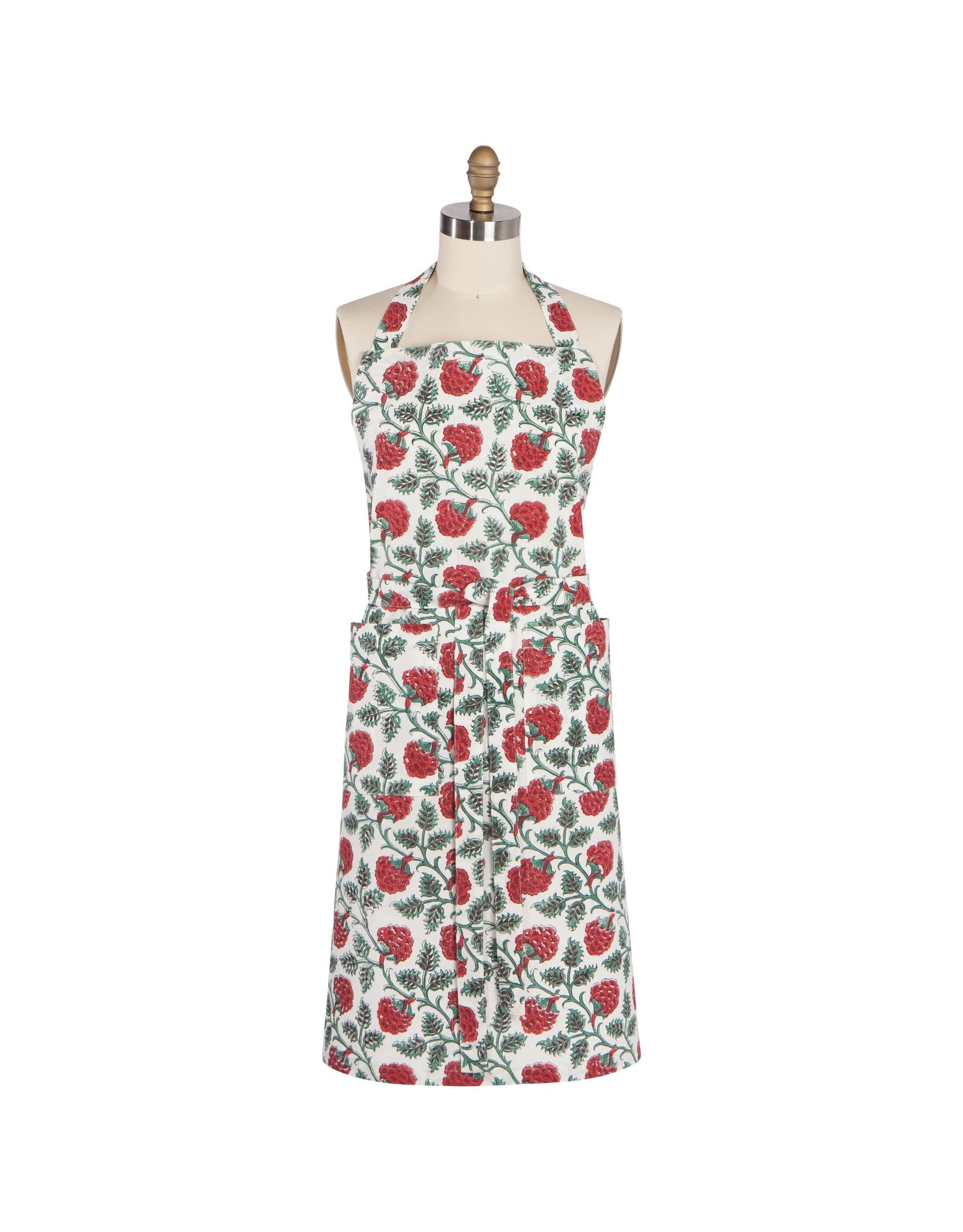 Carnation Block Print Apron