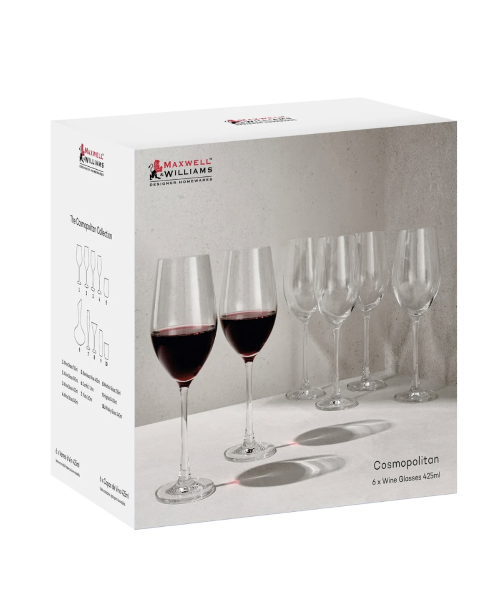 Cosmopolitan Wine Glasses (425ml) - Set of 6