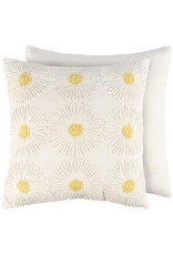 Pillow w Crocheted Daisies