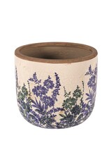 Blue & Green Floral Pot - 8"