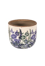 Blue & Green Floral Pot - 6"