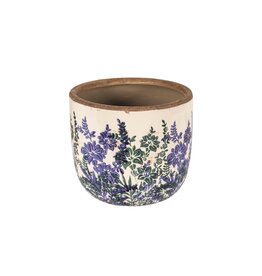 Blue & Green Floral Pot - 6"
