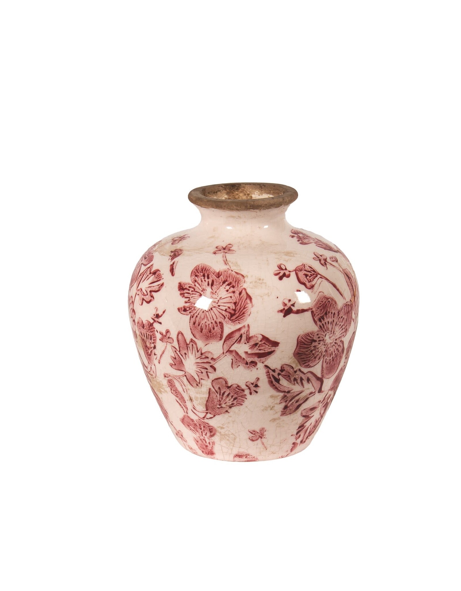 5" Ceramic Bud Vase - Pink Toile