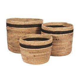 Natural w Black Stripe Basket