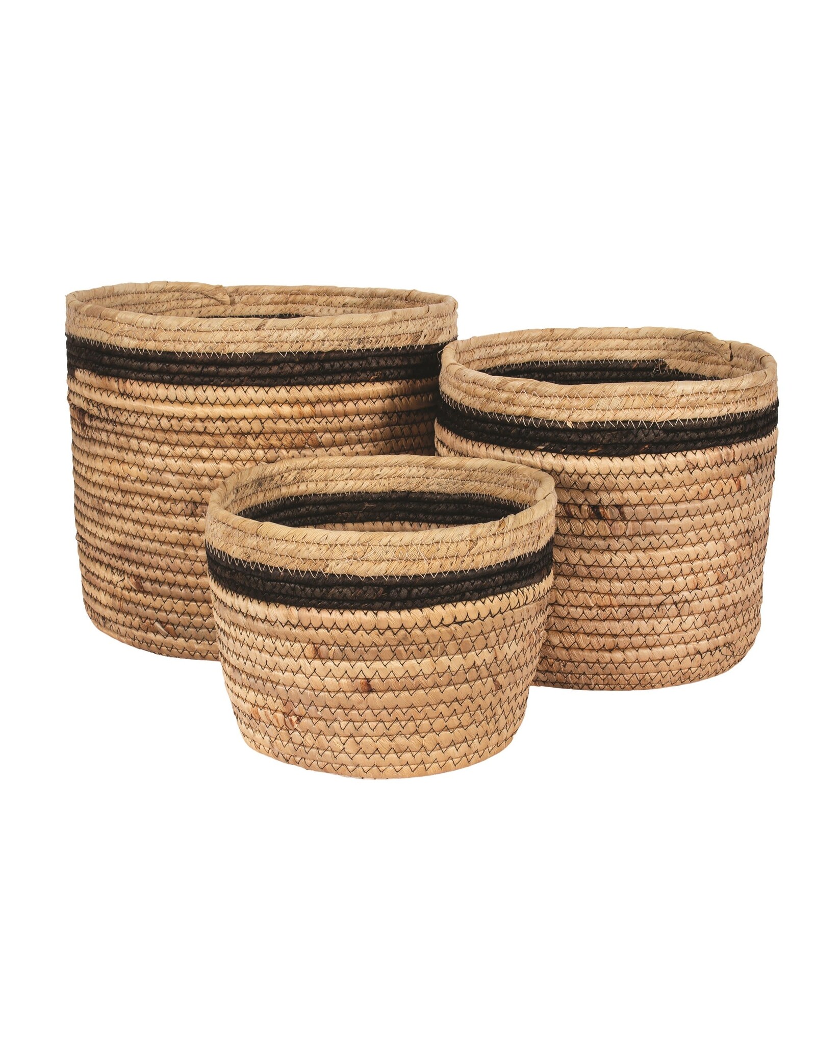 Natural w Black Stripe Basket