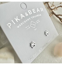 Pika & Bear Estelle Tiny Paws Stud Earrings - Sterling Silver