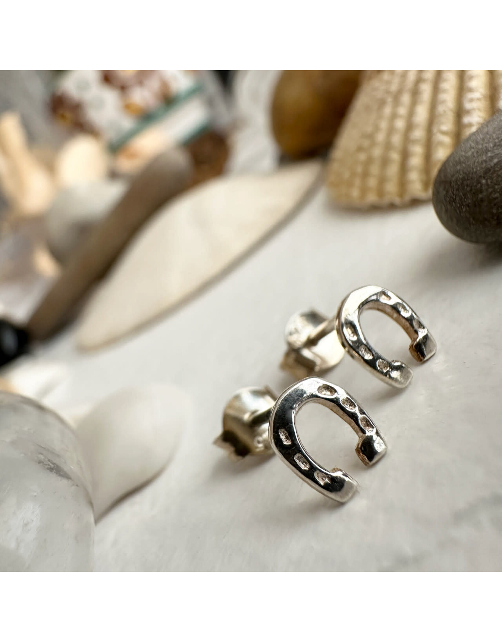 Pika & Bear Benalto Tiny Horseshoe Stud Earrings - Sterling Silver