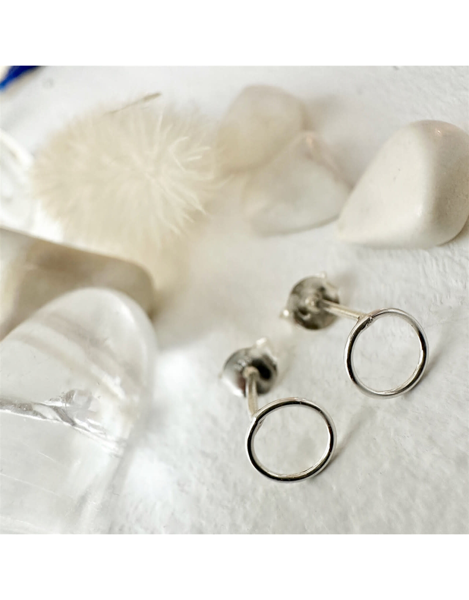Pika & Bear Eclipse Circle Style Stud Earrings - Sterling Silver