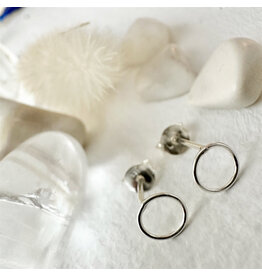Pika & Bear Eclipse Circle Style Stud Earrings - Sterling Silver
