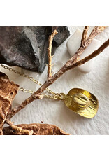 Pika & Bear Wild Wild West Cowboy Hat Charm Necklace - Raw Brass