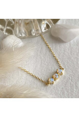 Pika & Bear Three Sisters Triple Fire Opal Pendant Necklace - Gold