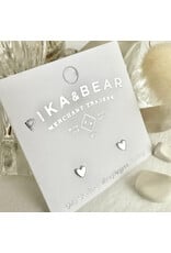 Pika & Bear Inima Tiny Heart Stud Earrings - Sterling Silver