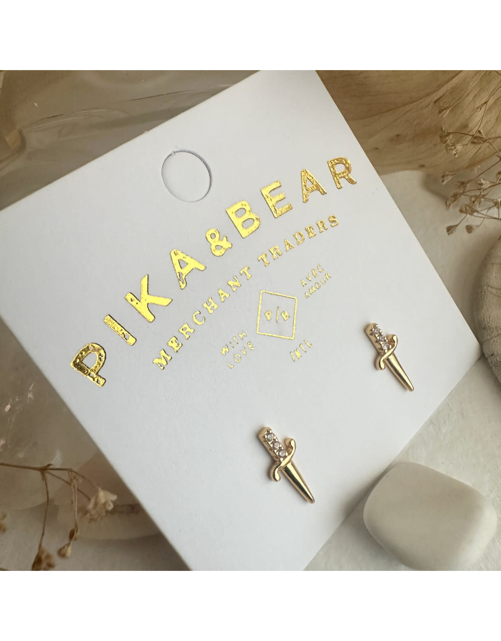 Pika & Bear Bruté Dagger Stud Earrings